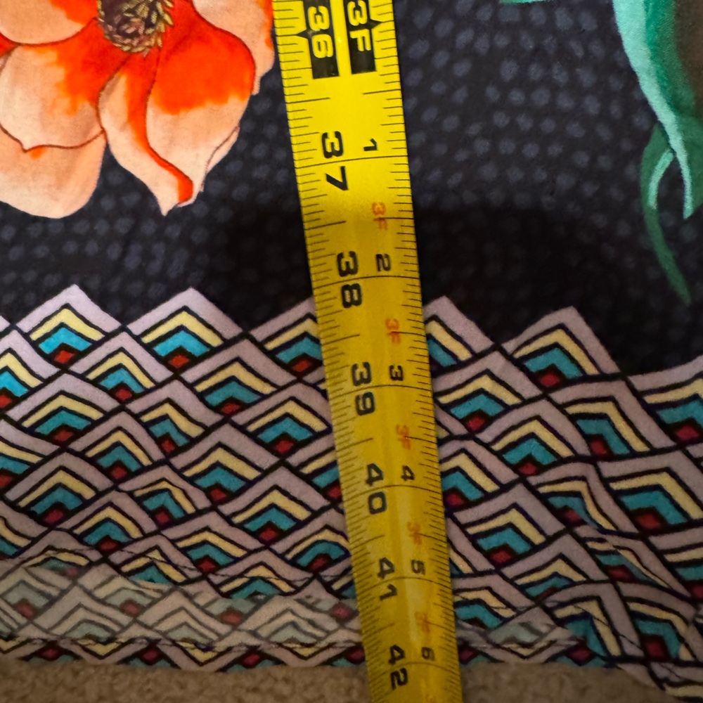 Johnny Was Black Floral Border Split Pants Sz L - Picture 11 of 13